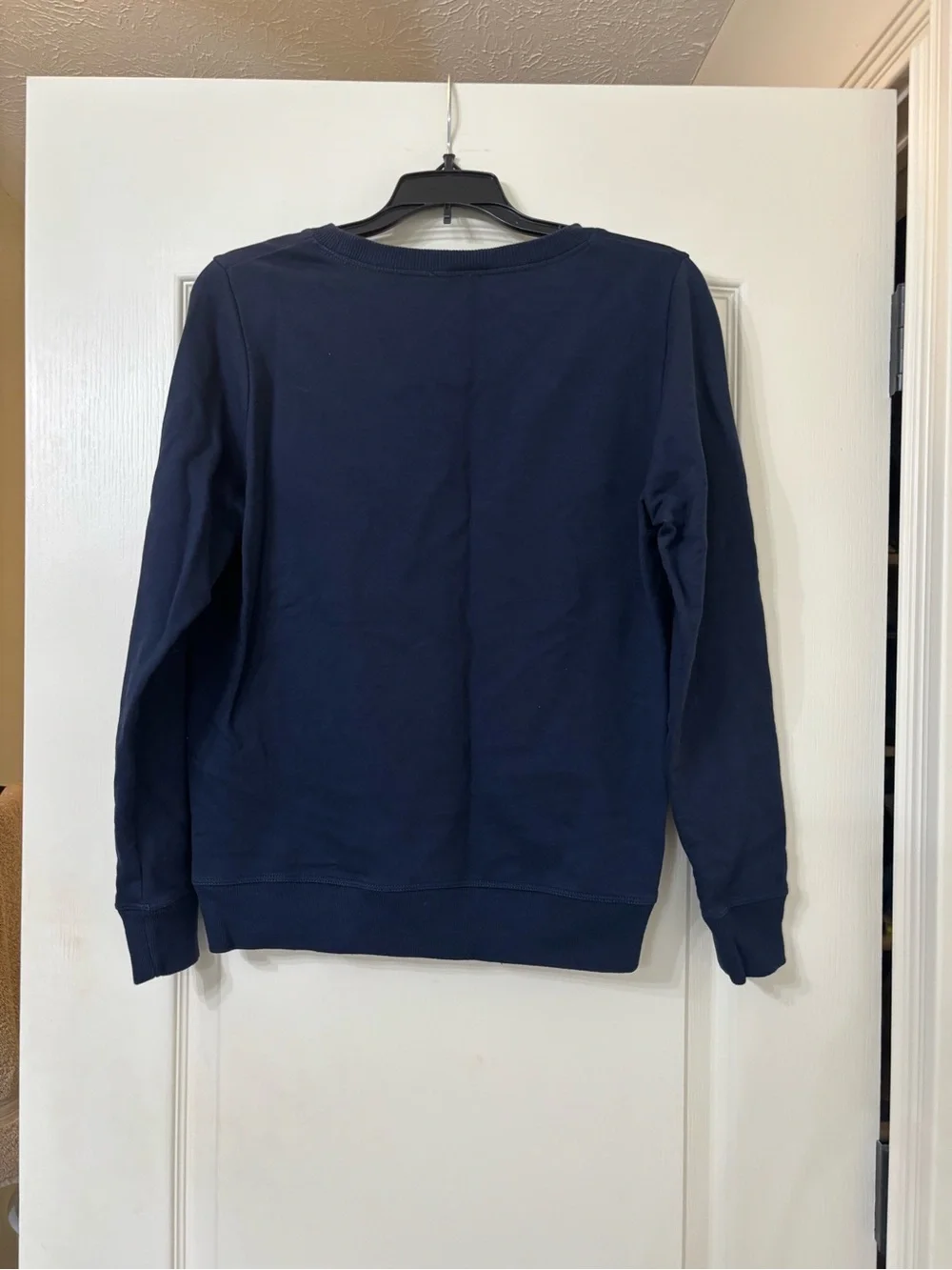 J. Crew Navy Blue Logo Crewneck Sweatshirt with Light Blue Lettering